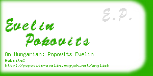 evelin popovits business card